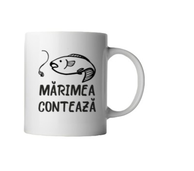Cana alba personalizata cu mesaj pentru pescari, INOVATIX&amp;reg;. 330ml foto
