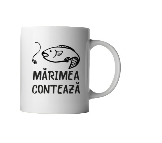 Cana alba personalizata cu mesaj pentru pescari, INOVATIX&reg;. 330ml