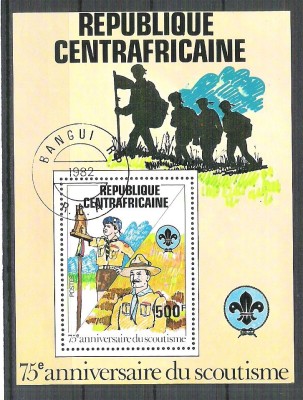 Central African Republic 1982 Scout, perf. sheet, used R.053 foto