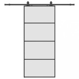 Cumpara ieftin Usa glisanta cu set de feronerie neagra 90x205 cm Sticla ESG