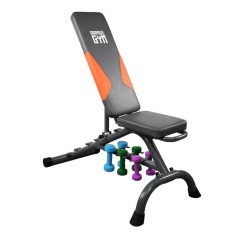 Orange Gym Banca de fitness cu gantere, gri ?i portocaliu, aluminiu foto
