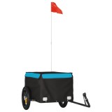Cumpara ieftin Remorca pentru biciclete, negru si albastru, 30 kg, fier