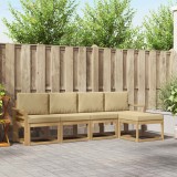 vidaXL Set de canapele de exterior cu pernă 5 pcs Alb și Bej 3387492