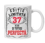 Cana alba personalizata &quot;editie limitata - perfecta&quot;, 37 ani, INOVATIX&reg;. 330ml, Oem