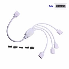 Cablu multiplicator/ spliter Y pentru conectare a 4 ventilatoare RGBW 5 pini 12V, 25cm