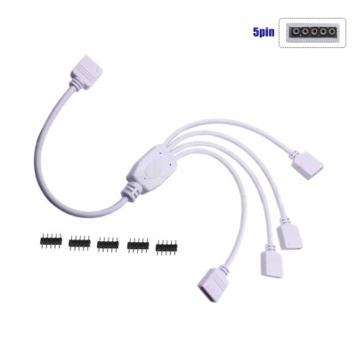 Cablu multiplicator/ spliter Y pentru conectare a 4 ventilatoare RGBW 5 pini 12V, 25cm foto