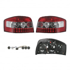 Set stopuri Spate Audi A3 (8p), 05.2003-04.2008, 3 Usi, partea Stanga+Dreapta, LED; rosu-alb; tuning; Omologare: ECE, Taiwan