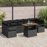 Cumpara ieftin Set de canapea pentru exterior cu pernă Manual 8 pcs Negru mare