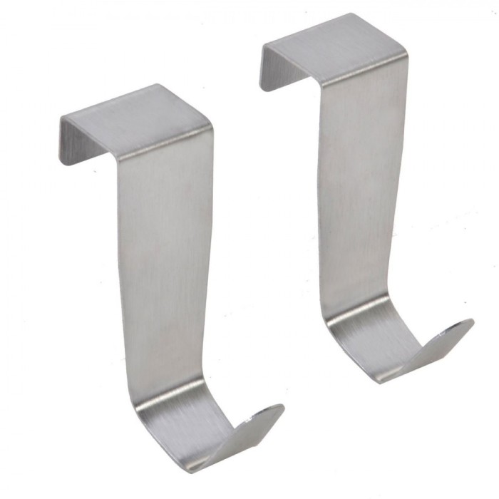 Cuier Ușă Inox, Set 2 Bucăți, Lungime 9cm