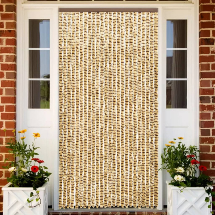 Perdea pentru insecte, bej si maro, 100 x 220 cm, chenille GartenMobel Dekor