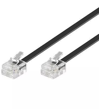 Cablu telefon 15m RJ11 6P4C negru Goobay
