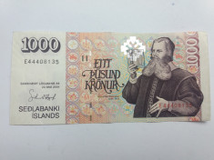 Islanda 1000 Kronur-2001 foto