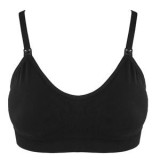 Sutien Maternitate &amp; Alaptare Negru Ribbed cu Susținere Suplimentară, CMCLASS