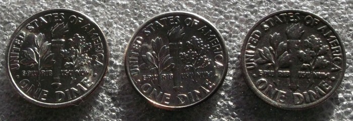 P1. USA SUA 10 cents Dime 1985 P 1994 D 1999 P unele aUNC **