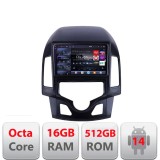 Navigatie Hyundai I30 2009-2012 clima automata Edotec Kit-I30AUTOMATIC 8 core QLED 2K 16+512GB 360 Android Waze USB Navigatie Internet Youtube Rad