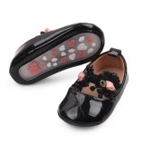 Cumpara ieftin Pantofiori eleganti negrii cu trandafirasi roz (Marime Disponibila: 6-9 luni