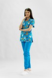 Bluză medicală Ana imprimeu 98 - Ursuleti XS