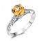 Inel Borealy Aur Alb 14K 1.2 CT Citrine Natural Diamonds Vintage Style