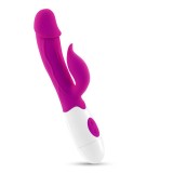 Vibratoare iepuras - Crushious Mochi Iepuras Vibrator Violet cu 30 de Vibratii si Lubrifiant Gratuit Gland Realist si Membru cu Vene