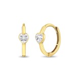 Cercei Creole Copii din Aur 14K, model Sparkling Heart