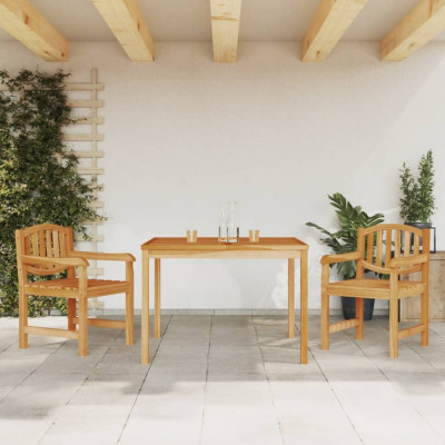 vidaXL Set mobilier pentru grădină, 3 piese, lemn masiv de tec foto