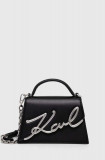 Karl Lagerfeld poseta de piele culoarea negru