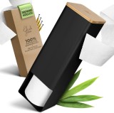 Suport pentru hartie igienica Gl&uuml;ckstoff, plastic/bambus, negru, 43 x 14 x 2,51 cm