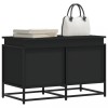Cutie Depozitare Gossi Neagra, 80x40x51.5 cm, Lemn, Metal, Lada Multifunctionala cu Capac, Spatiu Amplu