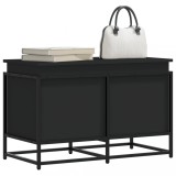 VidaXL Cutie de depozitare cu capac negru 80x40x51,5 cm lemn prelucrat