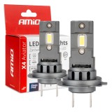 Becuri auto LED AMiO X4 Aviator H7/H18 6500K Canbus, 44W set, 12V, 3936LM, Chip LED 7330, Xenon White, dimensiune 1:1 cu becul standard