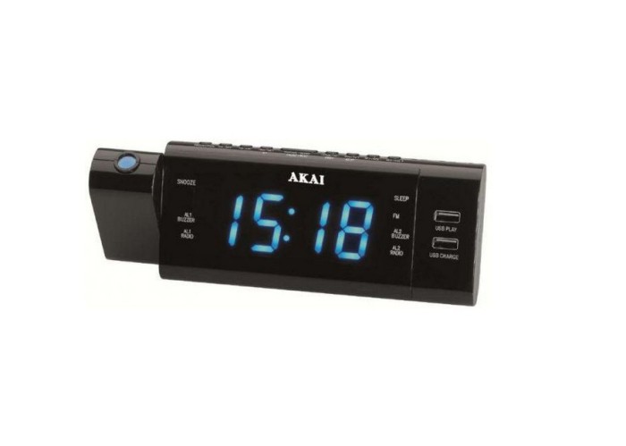 Radio cu ceas Akai ACR-3888 Proiector Negru Radio cu ceas Akai ACR-3888 Proiector Negru