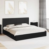 vidaXL Cadru de pat cu depozitare și tăblie Negru 200 x 200 cm 3413996