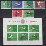 Yugoslavia 1960 - Jocurile Olimpice - Roma, Serie scurta + Colita NDT, MNH