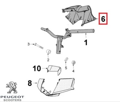 Carena inferioara bord (ghidon) originala Peugeot Vivacity 3 L &amp;acirc;&amp;euro;&amp;ldquo; Vivacity 3 L Sportline 2T - Vivacity 3L 4T 50cc (neagra) foto