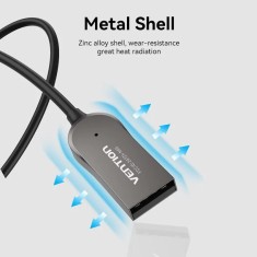 ACCESORII AUTO Vention USB Car Bluetooth5.0 Audio Receiver With Coiled Cable 1.5M Gray Zinc Alloy Type, &quot;NAGHG&quot; (timbru verde 0.18 lei)