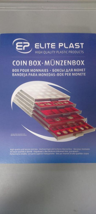Cutie din PVC pentru 20 monede/capsule, dimensiune max. 50 mm - Elite