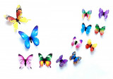 Set fluturi decorativi fosforescenti, 12buc, autoadezivi, 11-6cm, multicolor