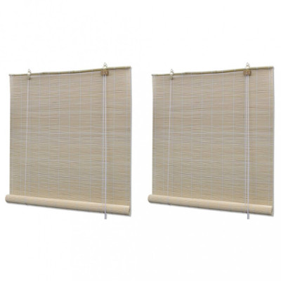 Gossi jaluzele din bambus natural tip rulou, 2 buc., 120 x 160 cm foto