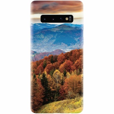 Husa silicon pentru Samsung Galaxy S10 Plus, Autumn Mountain Fall Rusty Forest Colours foto