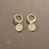 Cercei placati cu aur , model clasic cu disc