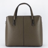 Geanta mare taupe inchis din piele naturala 8922 130