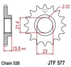 Pinion fata 16 dinti pas lant 520 - Yamaha XT 600 E (94-98) - XT 600 R (97-03) - XT 600 RE (04) - XT 600 S (93-97) - XTZ 660 Tenere