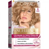 Vopsea de par permanenta Excellence Creme 8 Blond Deschis, 192ml, L&#039;Oreal Paris
