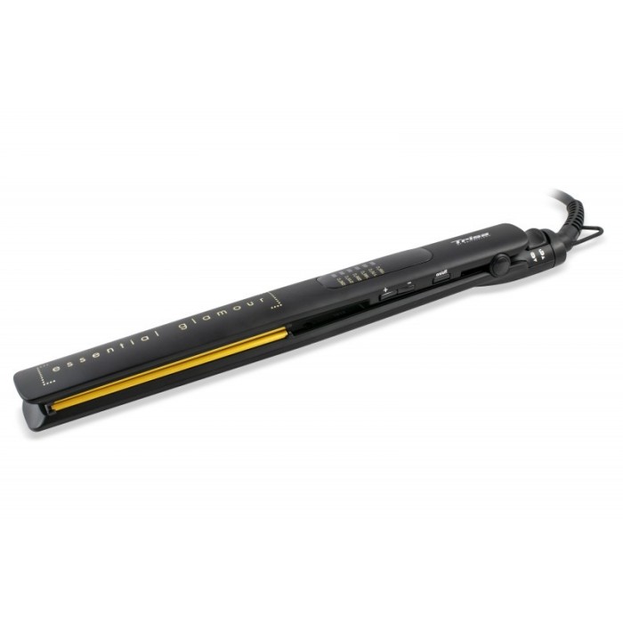 Placa de par Essential Glamour Trisa, placi ceramice, 155-230 C, afisaj temperatura, Negru