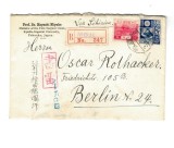 Japonia 1928 - Plic circulat recomandat Moji - Berlin(Germania), via Siberia