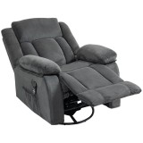 HOMCOM Fotoliu relax cu masaj prin vibrații și &icirc;ncălzire, fotoliu rotativ reglabil manual cu funcție de balans și arcuri pocket, Gri | Aosom Romania