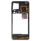 Carcasa Mijloc Samsung Galaxy A22 4G (A225) Neagra, cu Buton Volum, Bulk