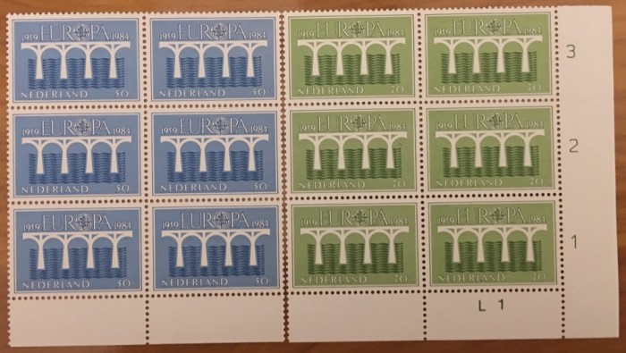 Netherlands 1984 6 x Europa CEPT in fold block Mi.1251-1252 MNH CC.018