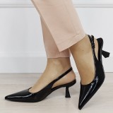 Pantofi negri de lac cu toc mic 5552 01