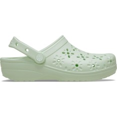 Saboti Crocs Classic Floral Cut-Out Clog Verde - Jade Tint
